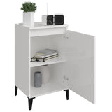 NNEVL Bedside Cabinets 2 pcs High Gloss White 40x35x70cm Engineered Wood