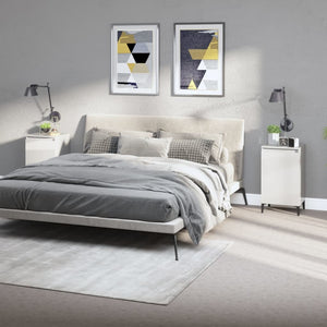 NNEVL Bedside Cabinets 2 pcs High Gloss White 40x35x70cm Engineered Wood
