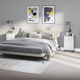 NNEVL Bedside Cabinets 2 pcs High Gloss White 40x35x70cm Engineered Wood