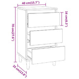 NNEVL Bedside Cabinet Smoked Oak 40x35x70 cm Engineered Wood