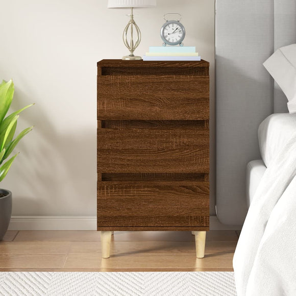 NNEVL Bedside Cabinet Brown Oak 40x35x70 cm Engineered Wood