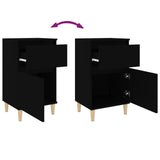 NNEVL Bedside Cabinet Black 40x35x70 cm