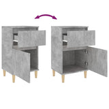 NNEVL Bedside Cabinets 2 pcs Concrete Grey 40x35x70 cm