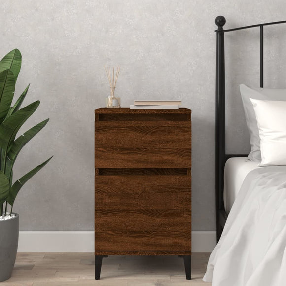 NNEVL Bedside Cabinet Brown Oak 40x35x70 cm