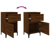 NNEVL Bedside Cabinets 2 pcs Brown Oak 40x35x70 cm