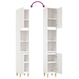 NNEVL Bathroom Cabinet White 30x30x190 cm Engineered Wood