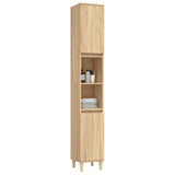 NNEVL Bathroom Cabinet Sonoma Oak 30x30x190 cm Engineered Wood