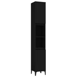 NNEVL Bathroom Cabinet Black 30x30x190 cm Engineered Wood