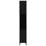 NNEVL Bathroom Cabinet Black 30x30x190 cm Engineered Wood