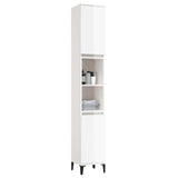 NNEVL Bathroom Cabinet High Gloss White 30x30x190 cm Engineered Wood