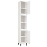 NNEVL Bathroom Cabinet High Gloss White 30x30x190 cm Engineered Wood
