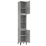 NNEVL Bathroom Cabinet Concrete Grey 30x30x190 cm Engineered Wood