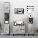 NNEVL Bathroom Cabinet Concrete Grey 30x30x190 cm Engineered Wood