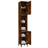 NNEVL Bathroom Cabinet Smoked Oak 30x30x190 cm Engineered Wood