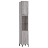NNEVL Bathroom Cabinet Grey Sonoma 30x30x190 cm Engineered Wood