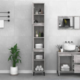 NNEVL Bathroom Cabinet Grey Sonoma 30x30x190 cm Engineered Wood