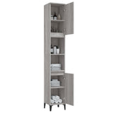 NNEVL Bathroom Cabinet Grey Sonoma 30x30x190 cm Engineered Wood
