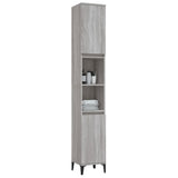 NNEVL Bathroom Cabinet Grey Sonoma 30x30x190 cm Engineered Wood