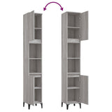 NNEVL Bathroom Cabinet Grey Sonoma 30x30x190 cm Engineered Wood