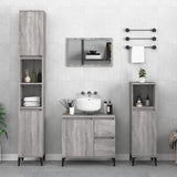 NNEVL Bathroom Cabinet Grey Sonoma 30x30x190 cm Engineered Wood