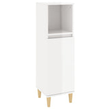 NNEVL Bathroom Cabinet High Gloss White 30x30x100 cm Engineered Wood