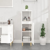NNEVL Bathroom Cabinet High Gloss White 30x30x100 cm Engineered Wood