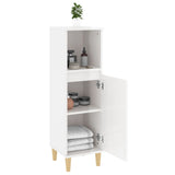 NNEVL Bathroom Cabinet High Gloss White 30x30x100 cm Engineered Wood