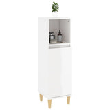 NNEVL Bathroom Cabinet High Gloss White 30x30x100 cm Engineered Wood