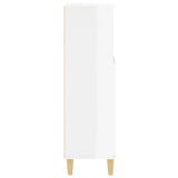 NNEVL Bathroom Cabinet High Gloss White 30x30x100 cm Engineered Wood
