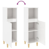 NNEVL Bathroom Cabinet High Gloss White 30x30x100 cm Engineered Wood