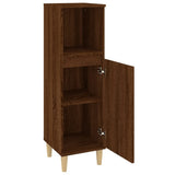 NNEVL Bathroom Cabinet Brown Oak 30x30x100 cm Engineered Wood
