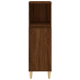 NNEVL Bathroom Cabinet Brown Oak 30x30x100 cm Engineered Wood