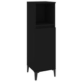 NNEVL Bathroom Cabinet Black 30x30x100 cm Engineered Wood