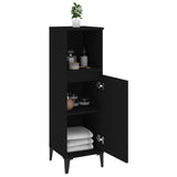 NNEVL Bathroom Cabinet Black 30x30x100 cm Engineered Wood