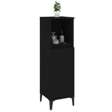 NNEVL Bathroom Cabinet Black 30x30x100 cm Engineered Wood