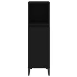 NNEVL Bathroom Cabinet Black 30x30x100 cm Engineered Wood
