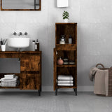 NNEVL Bathroom Cabinet Smoked Oak 30x30x100 cm Engineered Wood