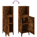 NNEVL Bathroom Cabinet Smoked Oak 30x30x100 cm Engineered Wood