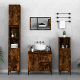 NNEVL Bathroom Cabinet Smoked Oak 30x30x100 cm Engineered Wood