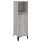 NNEVL Bathroom Cabinet Grey Sonoma 30x30x100 cm Engineered Wood