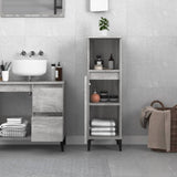 NNEVL Bathroom Cabinet Grey Sonoma 30x30x100 cm Engineered Wood