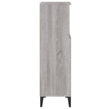 NNEVL Bathroom Cabinet Grey Sonoma 30x30x100 cm Engineered Wood