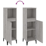 NNEVL Bathroom Cabinet Grey Sonoma 30x30x100 cm Engineered Wood