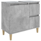 NNEVL Bathroom Cabinet Concrete Grey 65x33x60 cm Engineered Wood