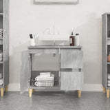 NNEVL Bathroom Cabinet Concrete Grey 65x33x60 cm Engineered Wood