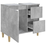 NNEVL Bathroom Cabinet Concrete Grey 65x33x60 cm Engineered Wood