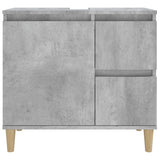 NNEVL Bathroom Cabinet Concrete Grey 65x33x60 cm Engineered Wood