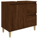 NNEVL Bathroom Cabinet Brown Oak 65x33x60 cm Engineered Wood