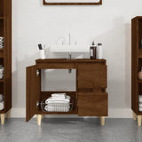 NNEVL Bathroom Cabinet Brown Oak 65x33x60 cm Engineered Wood