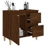 NNEVL Bathroom Cabinet Brown Oak 65x33x60 cm Engineered Wood